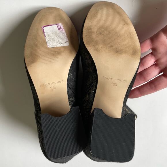 Marc Fisher Gold Black Lace Ankle Boot - Picture 7 of 8